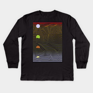 Sunset process in landscape Kids Long Sleeve T-Shirt